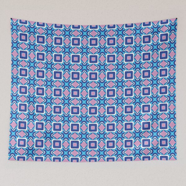 Item preview, Electric blue lilac geometric patterns 33 designed and sold by AneissPiaf.