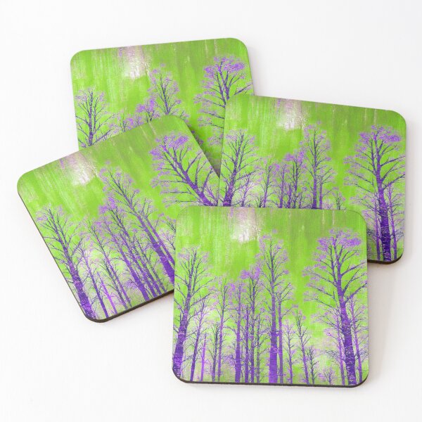 Item preview, Psychedelic forest - purple, green, bright color designed and sold by My-fake-places.