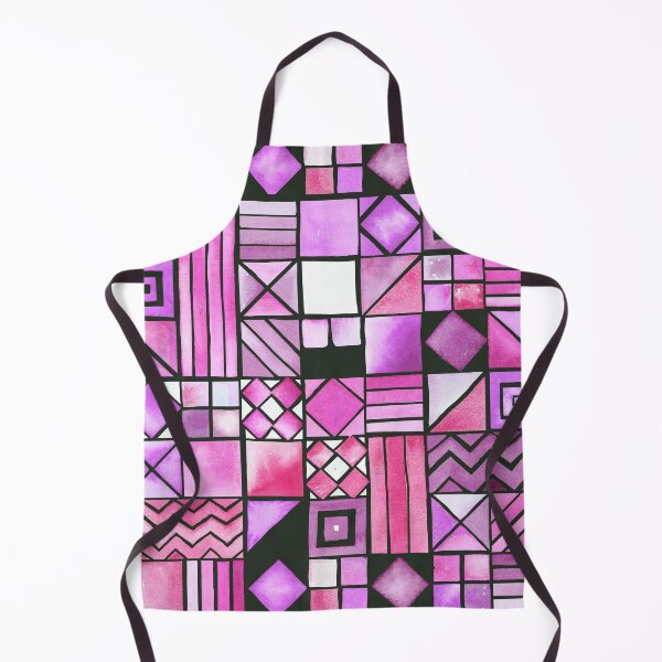 Item preview, Geometric mosaic Pink abstract watercolor designed and sold by Cobalt Blue Watercolors.