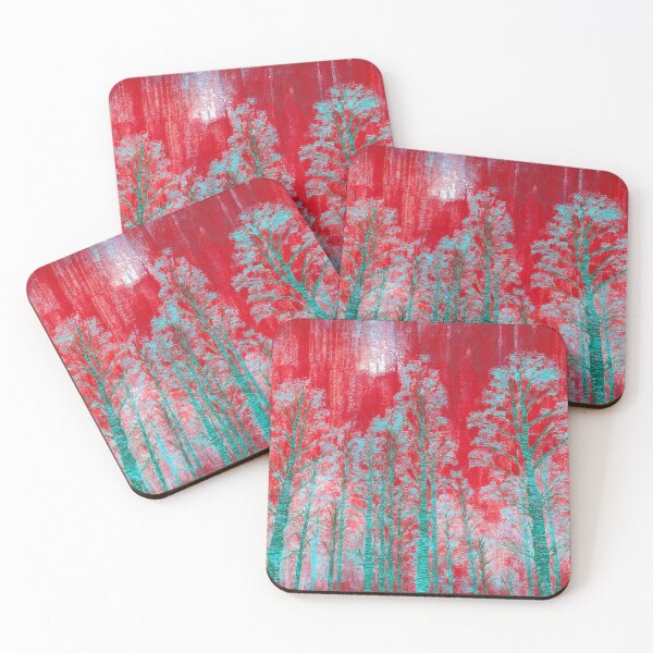 Item preview, Psychedelic forest - red, turquoise, bright color designed and sold by My-fake-places.