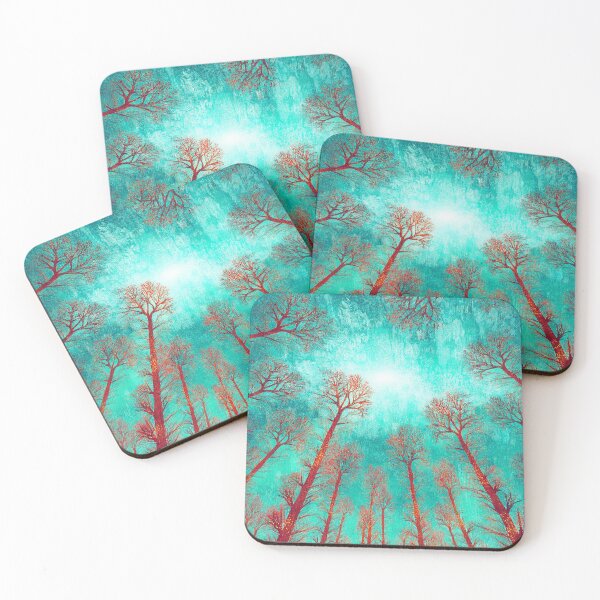 Item preview, Psychedelic forest - red, turquoise bright color designed and sold by My-fake-places.