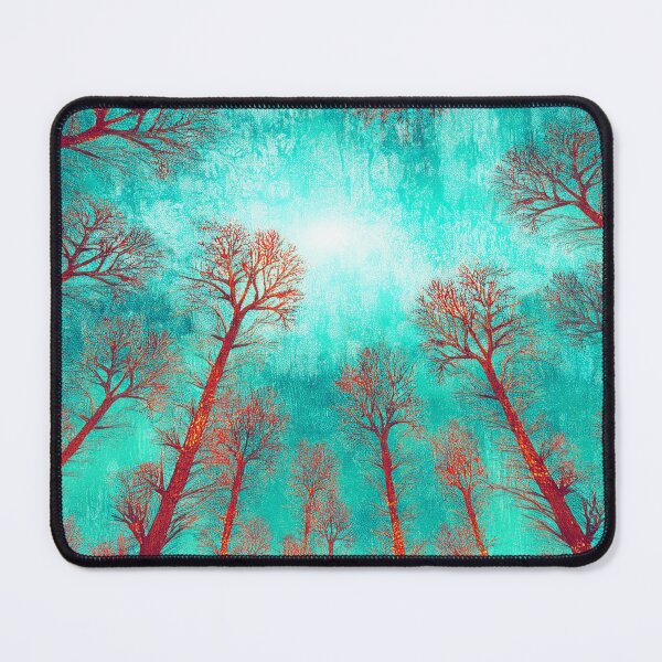 Item preview, Psychedelic forest - red, turquoise bright color designed and sold by My-fake-places.