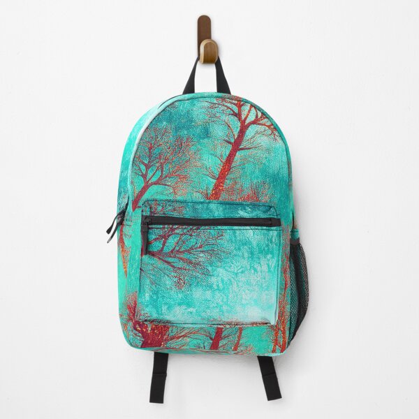 Item preview, Psychedelic forest - red, turquoise bright color designed and sold by My-fake-places.
