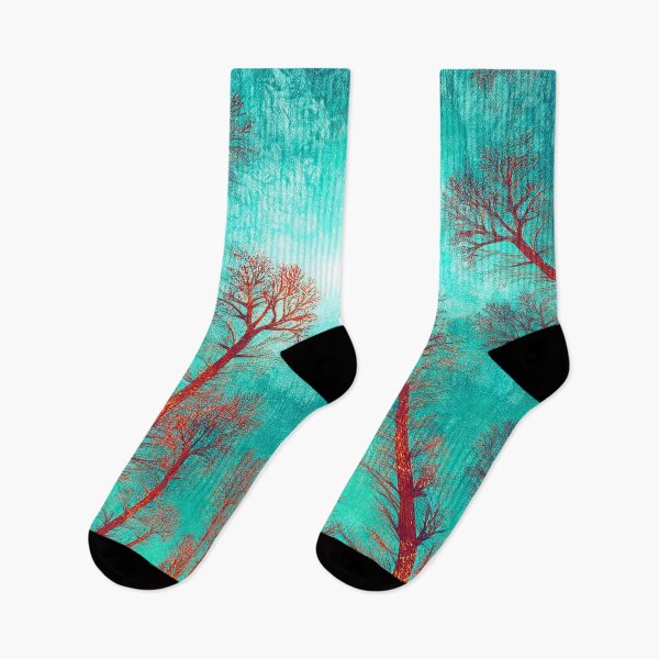 Item preview, Psychedelic forest - red, turquoise bright color designed and sold by My-fake-places.
