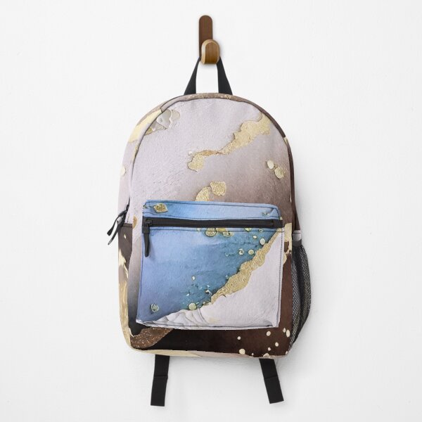 Item preview, Abstract seascape in blue, brown and gold designed and sold by MyAbstractInk.