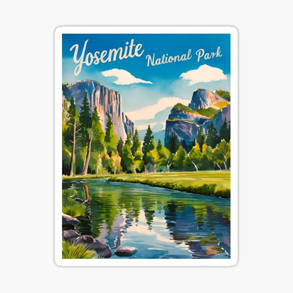 Item preview, Vintage Travel Yosemite National Park California Nature Landscape designed and sold by Blazing-Arts.