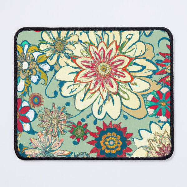 Item preview, seamless pattern of vintage flowers, ethnic vibe, grunge design, 60s wallpaper style designed and sold by bvdesignart.