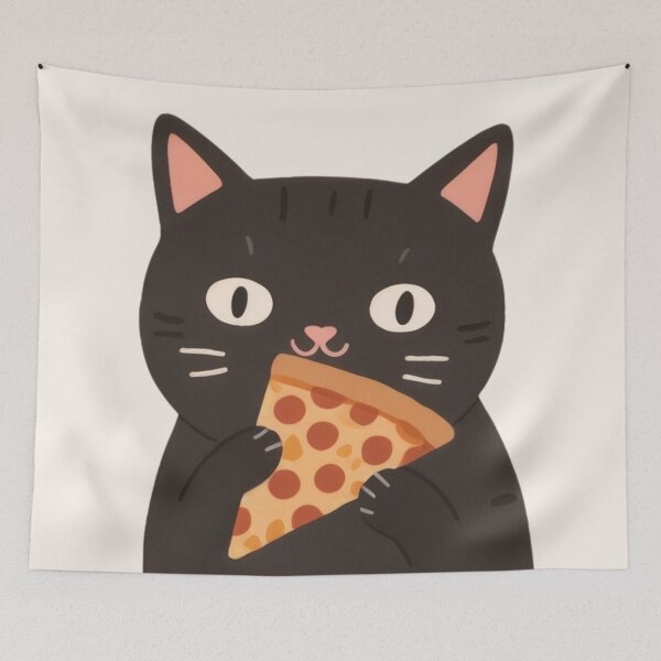 Item preview, Cute chubby funny kitty pizza lover. designed and sold by SaraSumi.