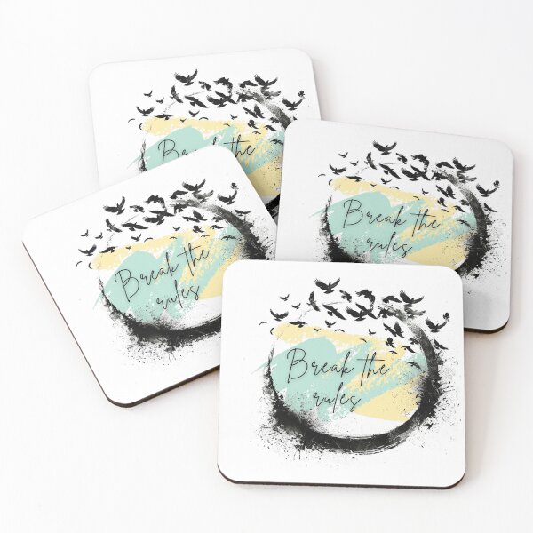 Item preview, Break the rules, logo with birds flying from a Moon designed and sold by Micapox.