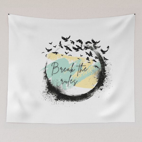 Item preview, Break the rules, logo with birds flying from a Moon designed and sold by Micapox.