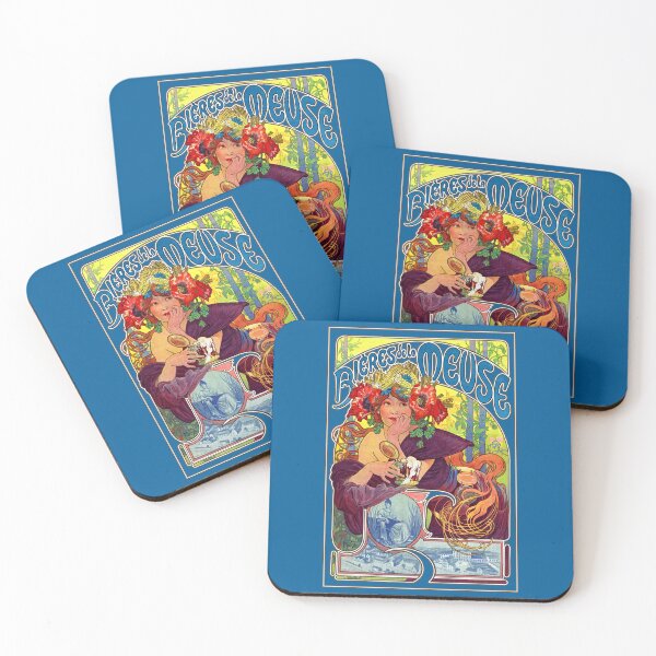 Item preview, Bières de la Meuse, Alphonse Mucha, France 1897 designed and sold by RocketshipRetro.