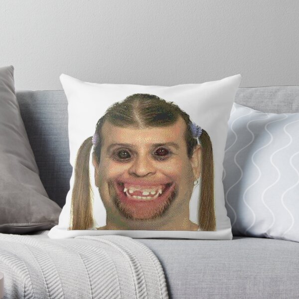 Creepy Ugly Guy Meme Throw Pillow