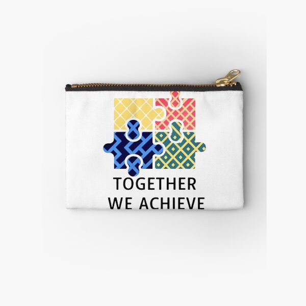 Item preview, TOGETHER WE ACHIEVE Colorful Puzzle Team Yellow Red Blue Green designed and sold by SplashTastic.