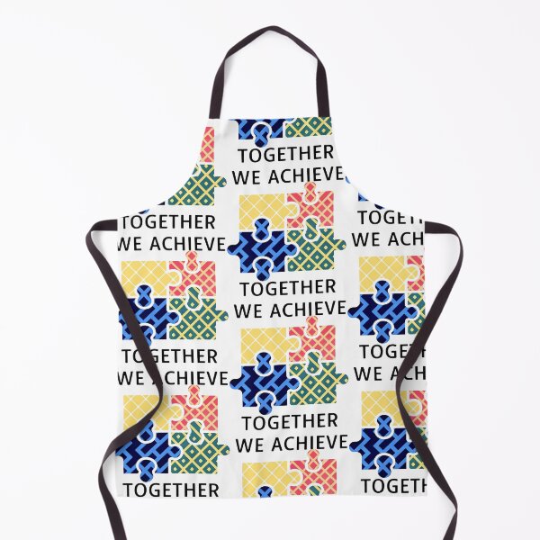 Item preview, TOGETHER WE ACHIEVE Colorful Puzzle Team Yellow Red Blue Green designed and sold by SplashTastic.