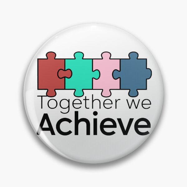 Item preview, TOGETHER WE ACHIEVE Puzzle Team Black White Red Blue designed and sold by SplashTastic.