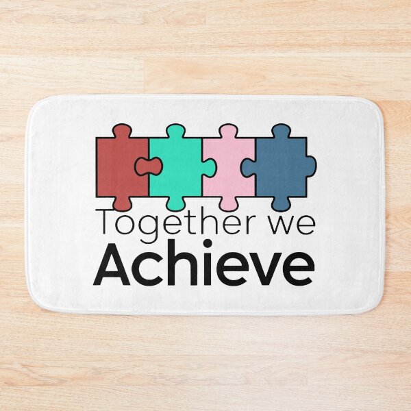 Item preview, TOGETHER WE ACHIEVE Puzzle Team Black White Red Blue designed and sold by SplashTastic.