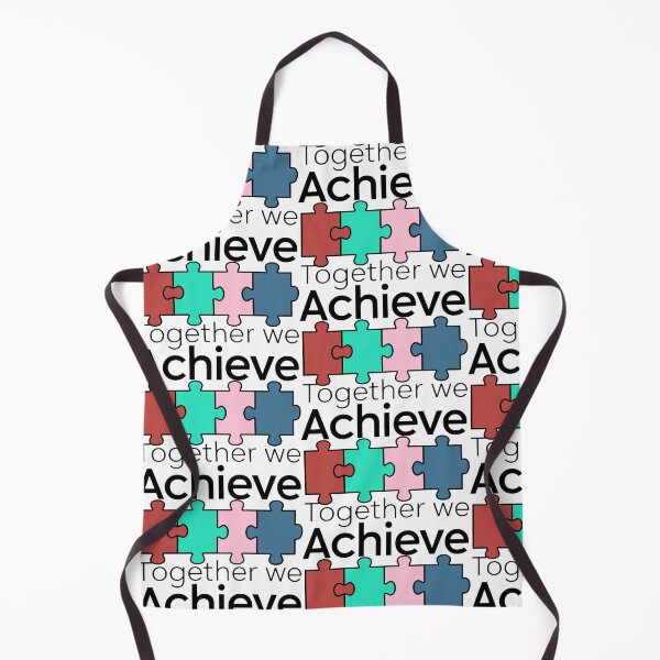 Item preview, TOGETHER WE ACHIEVE Puzzle Team Black White Red Blue designed and sold by SplashTastic.