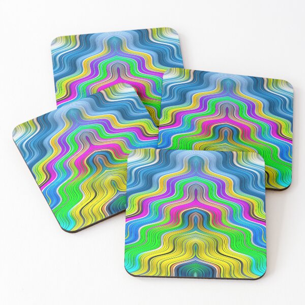 Item preview, Rainbow Quilt Mirrored Waves Abstract Art designed and sold by Warren Paul Harris.