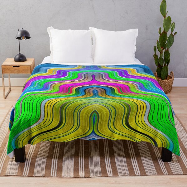Item preview, Rainbow Quilt Mirrored Waves Abstract Art designed and sold by Warren Paul Harris.