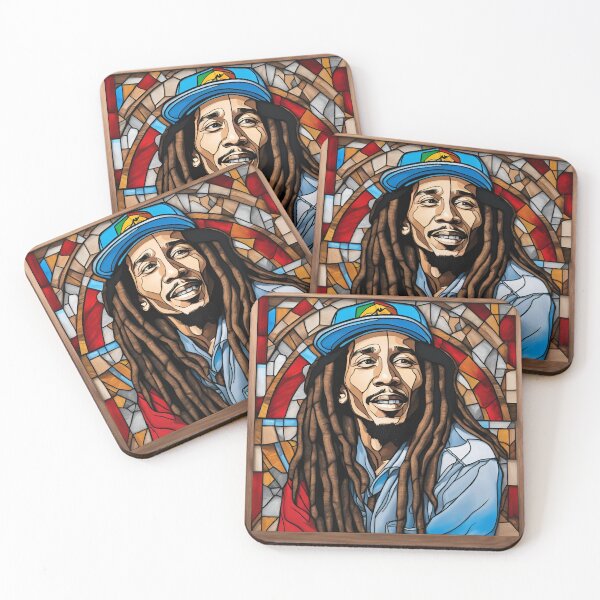 Item preview, Bob Marley - pyrography, AI stained glass designed and sold by Monika Turemka.