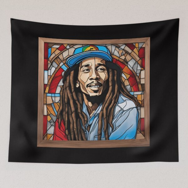 Item preview, Bob Marley - pyrography, AI stained glass designed and sold by Monika Turemka.