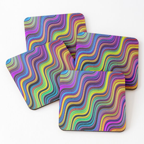 Item preview, Fluorescent Rainbow Fractal Waves Abstract Art designed and sold by Warren Paul Harris.