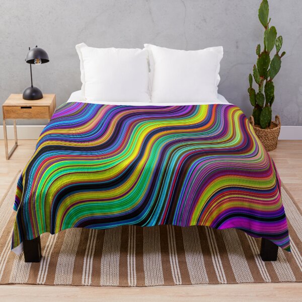 Item preview, Fluorescent Rainbow Fractal Waves Abstract Art designed and sold by Warren Paul Harris.