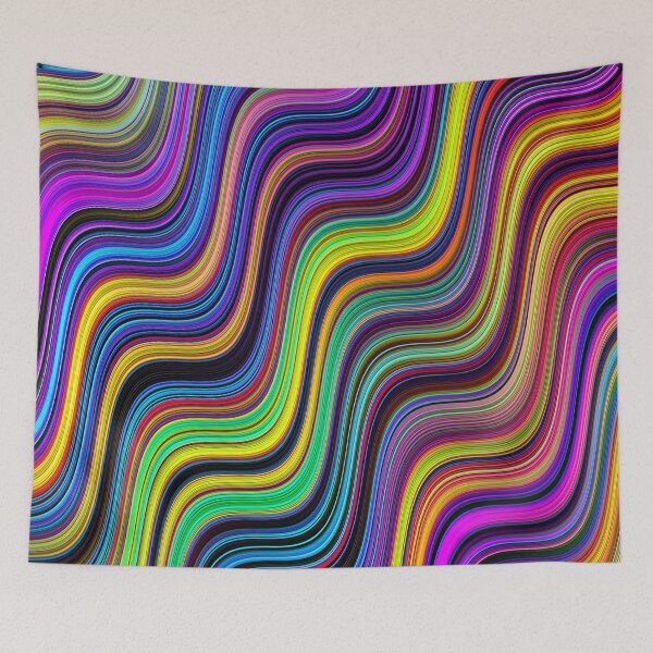 Item preview, Fluorescent Rainbow Fractal Waves Abstract Art designed and sold by Warren Paul Harris.
