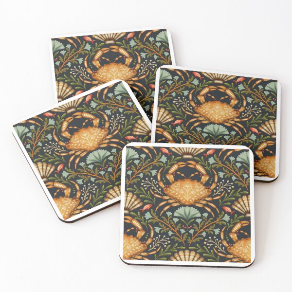 Item preview, Midnight shoreline crabs and shells designed and sold by OzdeBayer.