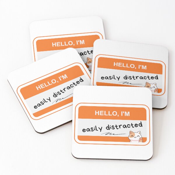 Item preview, ADHD - HELLO I'M easily distracted - Option C Orange designed and sold by TheBerriesADHD.