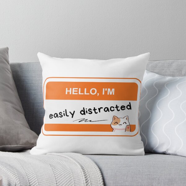 Item preview, ADHD - HELLO I'M easily distracted - Option C Orange designed and sold by TheBerriesADHD.
