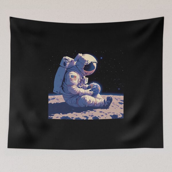 Item preview, 16-Bit Astronaut on Moon Gazing at Earth designed and sold by Windy-market.