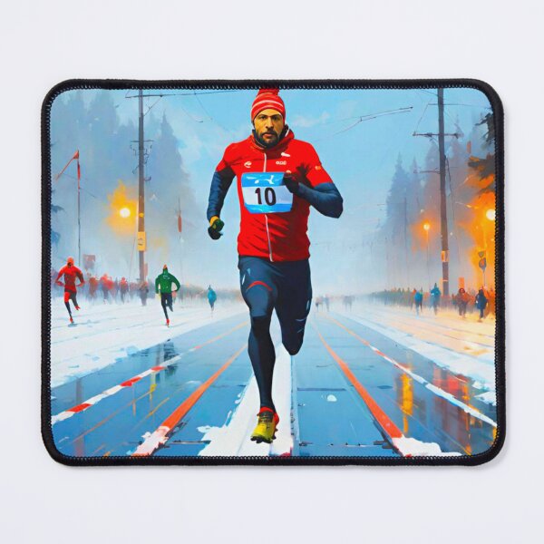 Item preview, Marathon Runner Braving the Snow designed and sold by GrizzlyCollective.