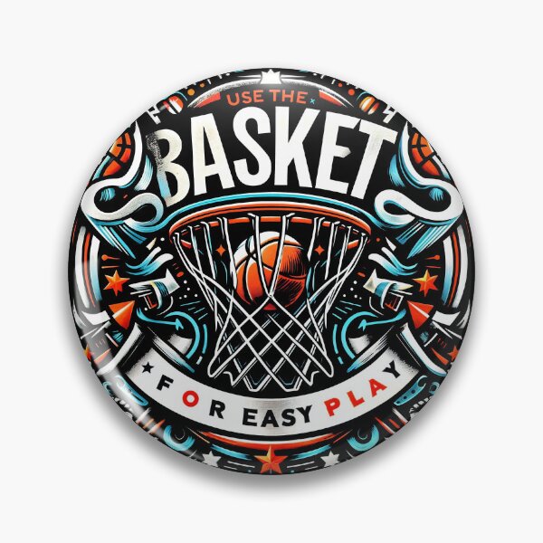 Item preview, USE THE BASKET FOR EASY PLAY Blue White Red Basketball Art. designed and sold by SplashTastic.