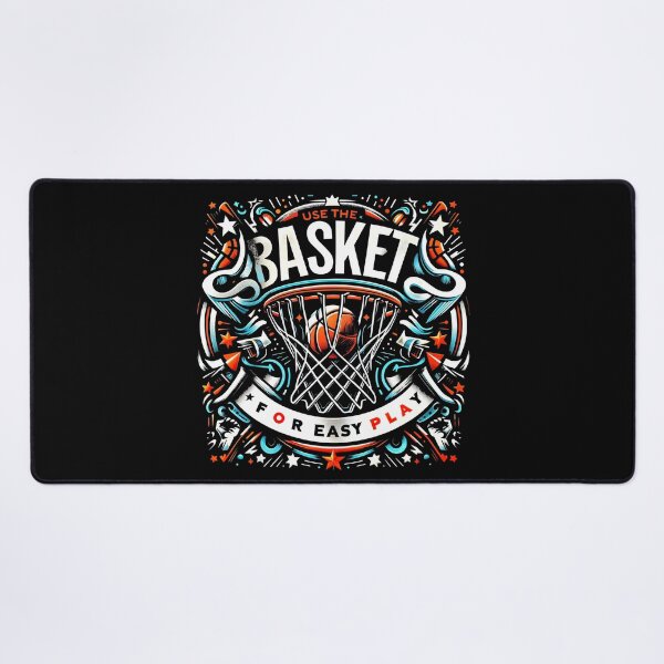 Item preview, USE THE BASKET FOR EASY PLAY Blue White Red Basketball Art. designed and sold by SplashTastic.