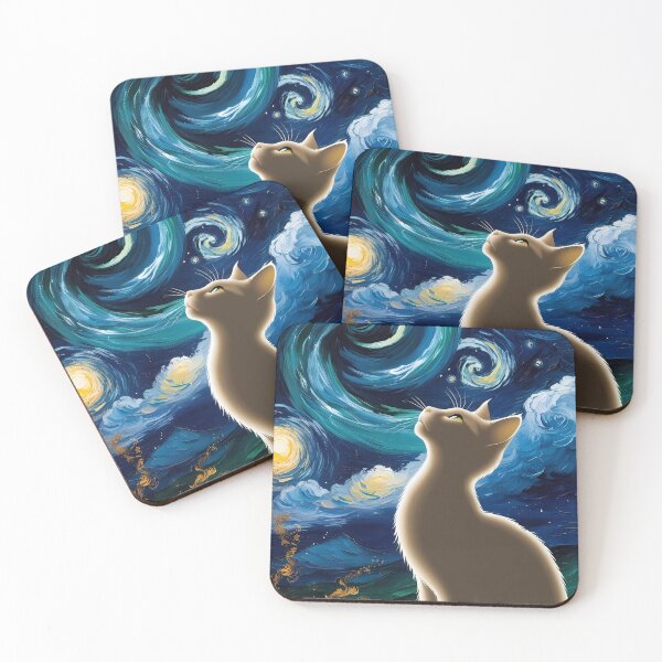 Item preview, Whiskers in the Cosmos: Cat Under a Starry Canvas designed and sold by HouseOfRosy.