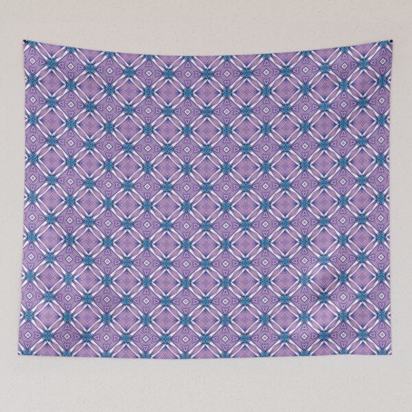 Item preview, Electric blue lilac geometric patterns 41 designed and sold by AneissPiaf.