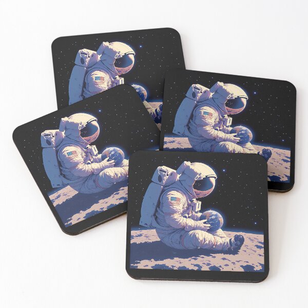 Item preview, 16-Bit Astronaut on Moon Gazing at Earth designed and sold by Windy-market.