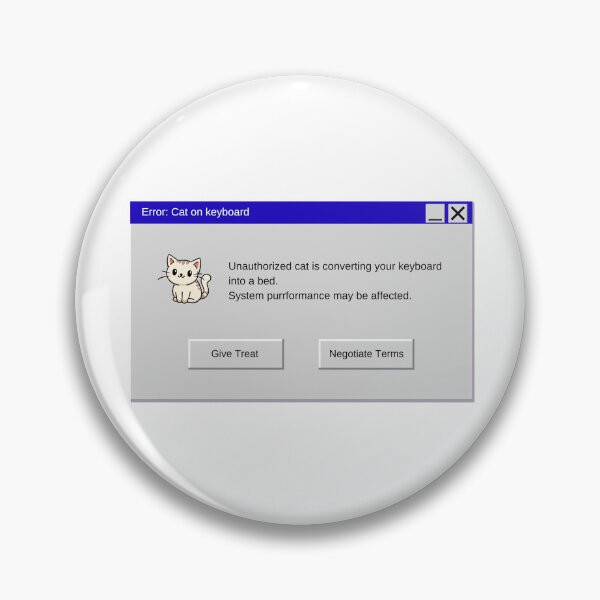 Item preview, PC Computer Retro Error Message Funny Cat On Keyboard Alert designed and sold by dariasphinx.