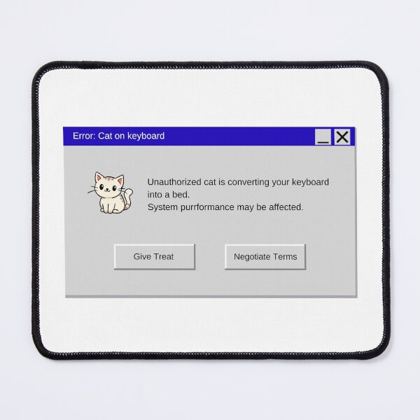 Item preview, PC Computer Retro Error Message Funny Cat On Keyboard Alert designed and sold by dariasphinx.