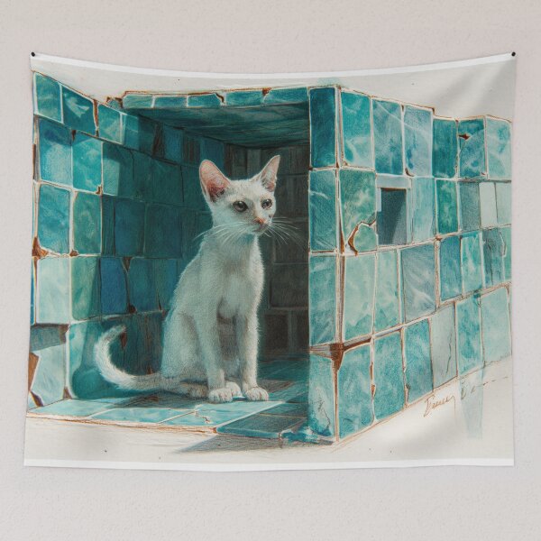 Item preview, white cat designed and sold by PricklyPeanut.