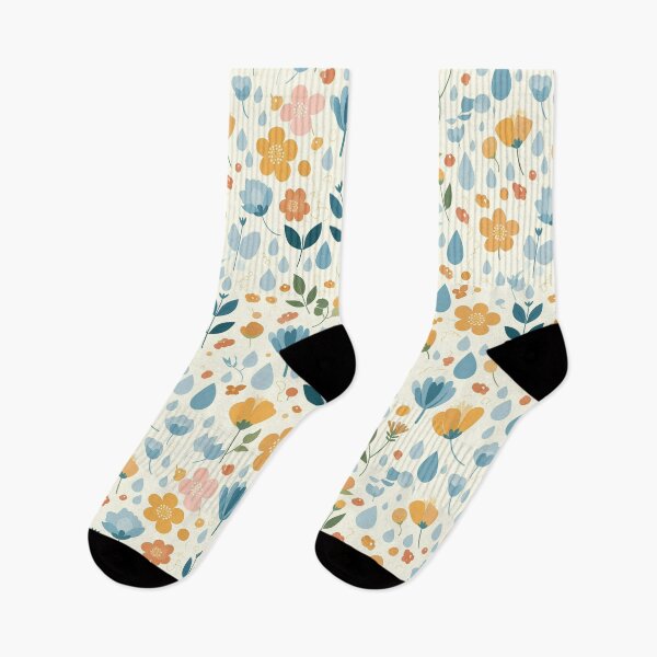 Item preview, Scandinavian-inspired flowers and raindrop abstract patterns designed and sold by Windy-market.