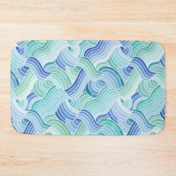 Item preview, Watercolor Textured Linework Swells - Pastel Ocean Hues designed and sold by TigaTiga.