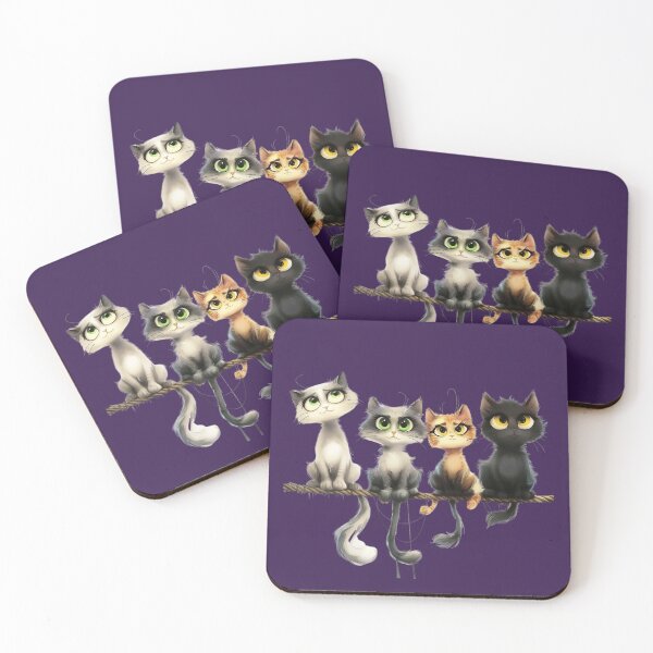 Item preview, Quartet of Feline Charm designed and sold by MOVALENDA.