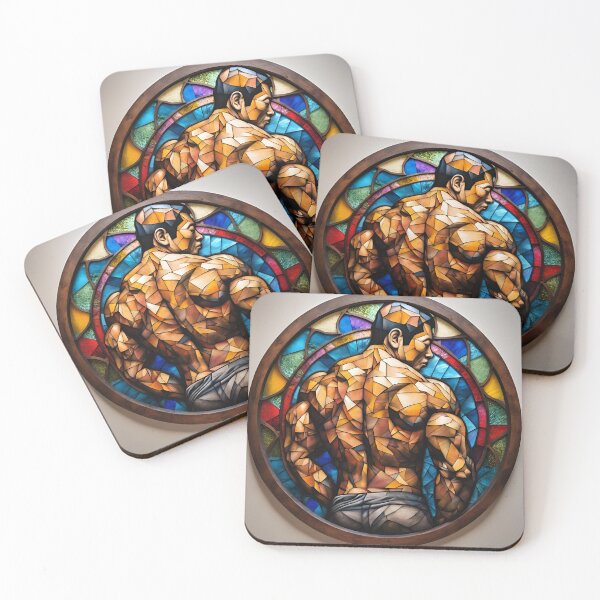 Item preview, Stained Glass Bodybuilder 3D - Graffiti Style Pyrography designed and sold by Monika Turemka.