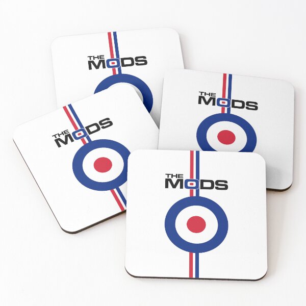 Aperçu de l'œuvre Les Mods Target Logo Stripes V7 créée et vendue par RetrospectUK.