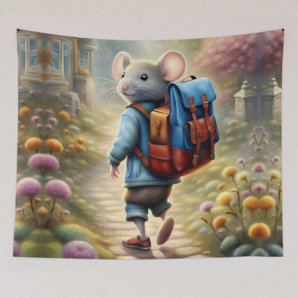 Item preview, Cute mouse boy on his way to school designed and sold by MarionsArt.