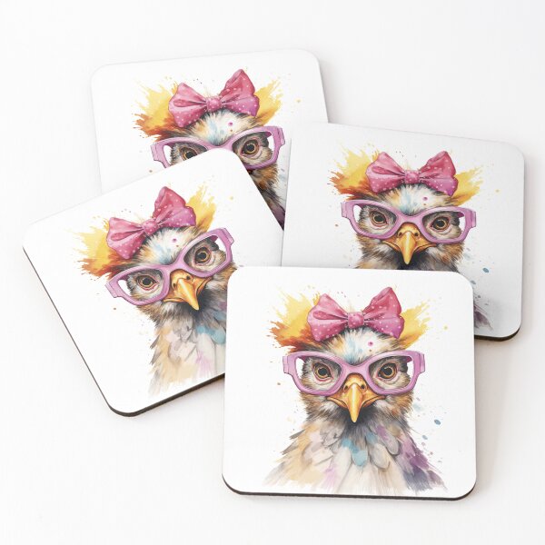 Item preview, Funny Chicken with pink ribbon designed and sold by vallass.
