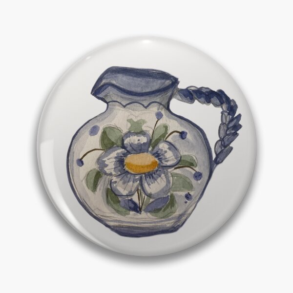 Item preview, Vintage watercolor blue tea pitcher designed and sold by loulou-artifex.