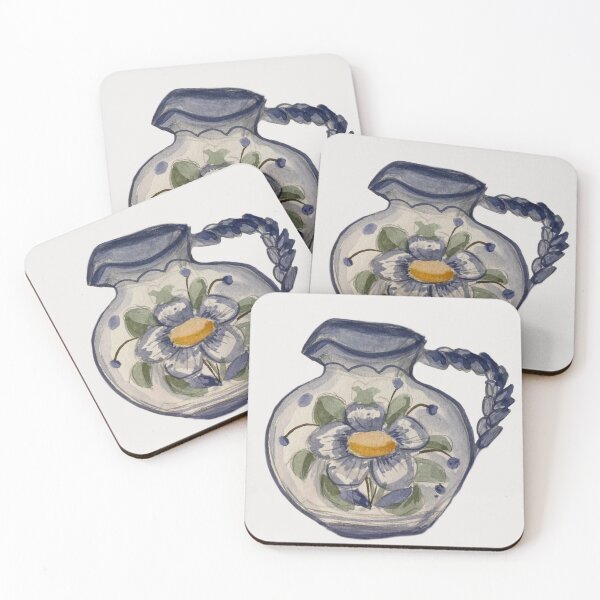 Item preview, Vintage watercolor blue tea pitcher designed and sold by loulou-artifex.